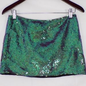 Armani Exchange Green Sequin Mini Skirt, …